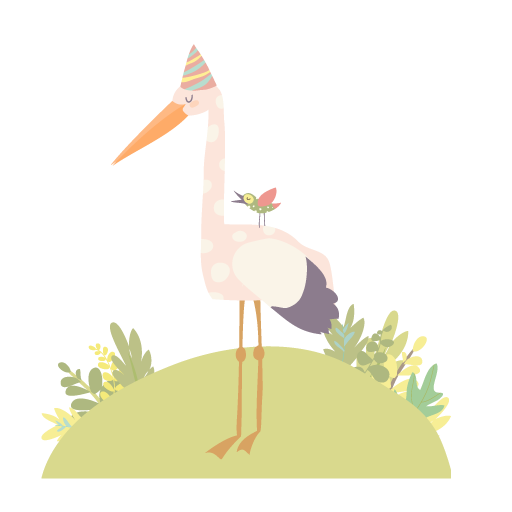 Crane delivering a baby