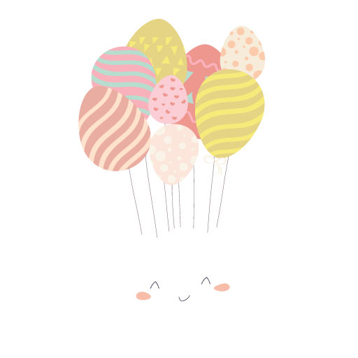 Baloons attatched to a cloud
