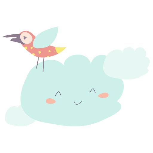 Animation of a bird on top of a cloud