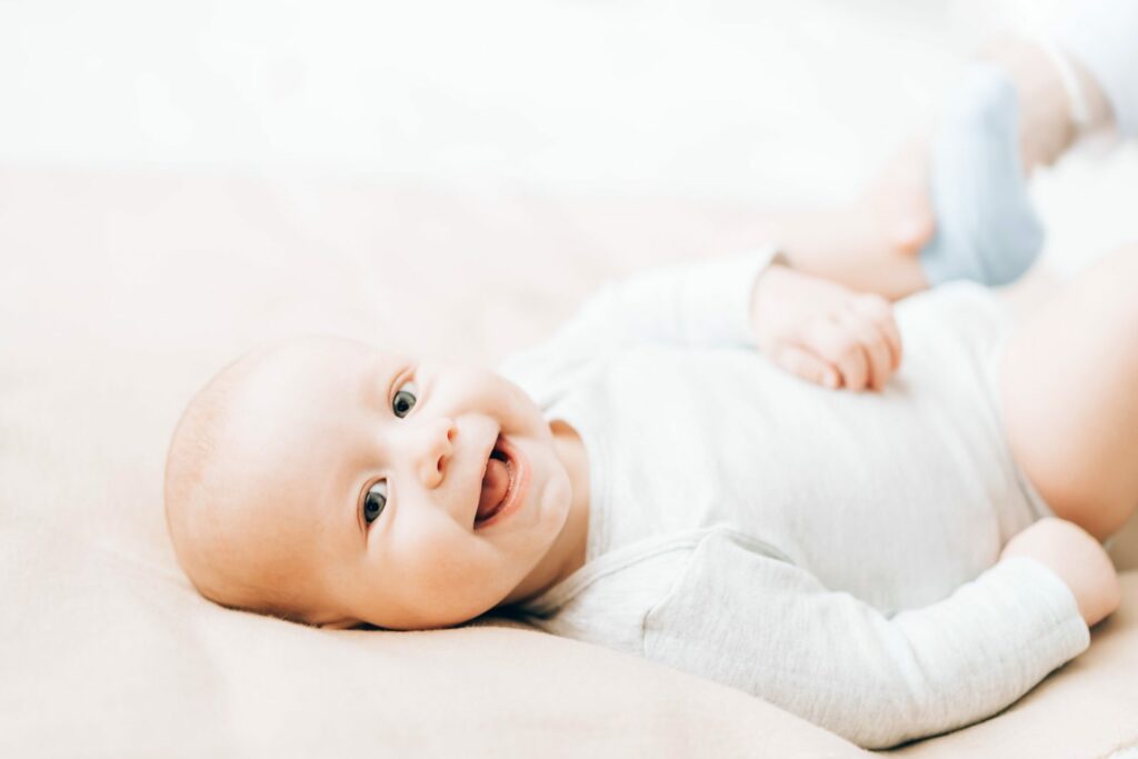 Baby smiling at day care